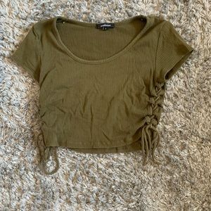 Olive Green Crop Top